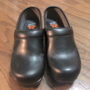 Dansko Black Leather Clogs